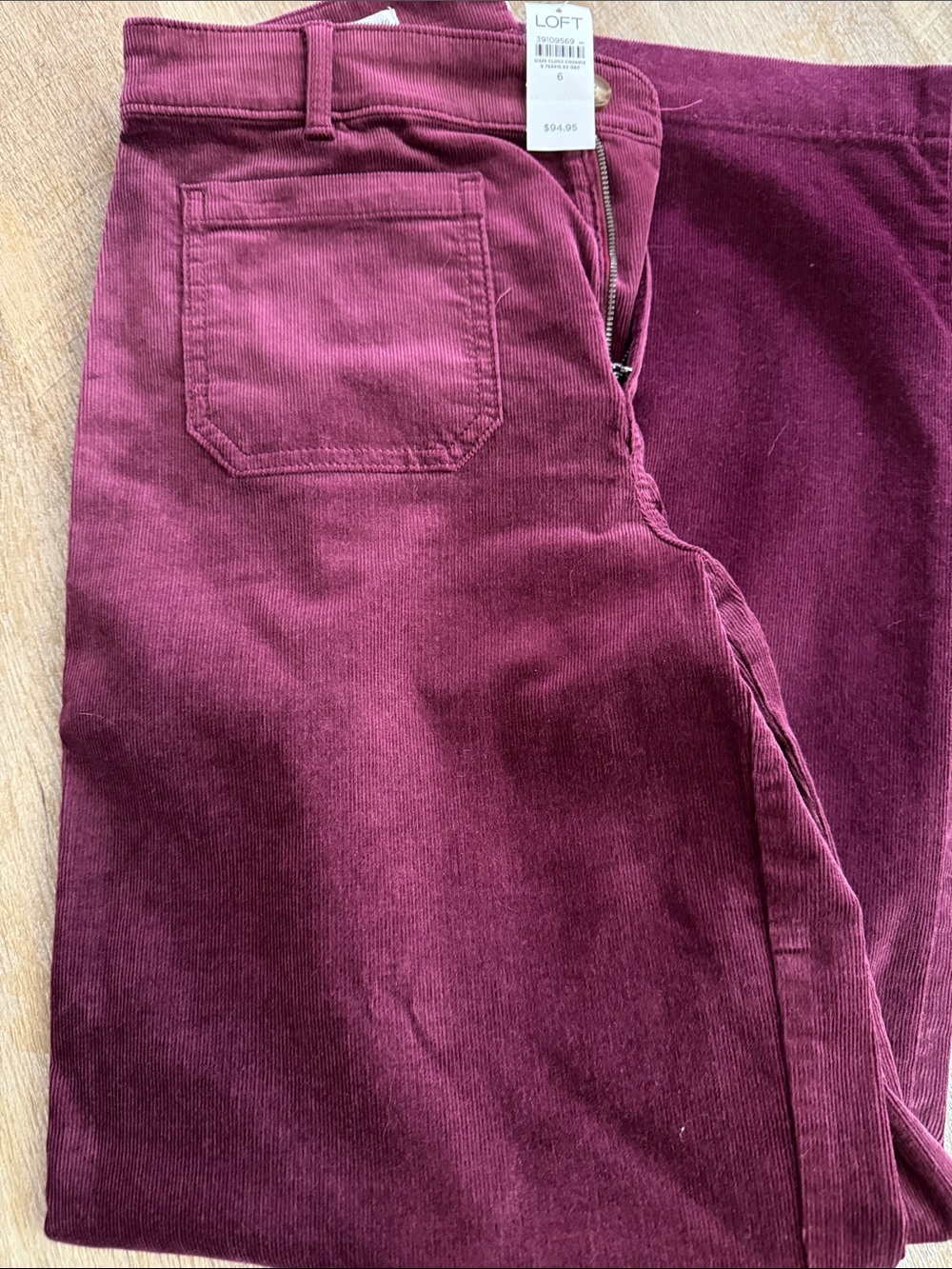 LOFT Corduroy Pants in Burgundy
